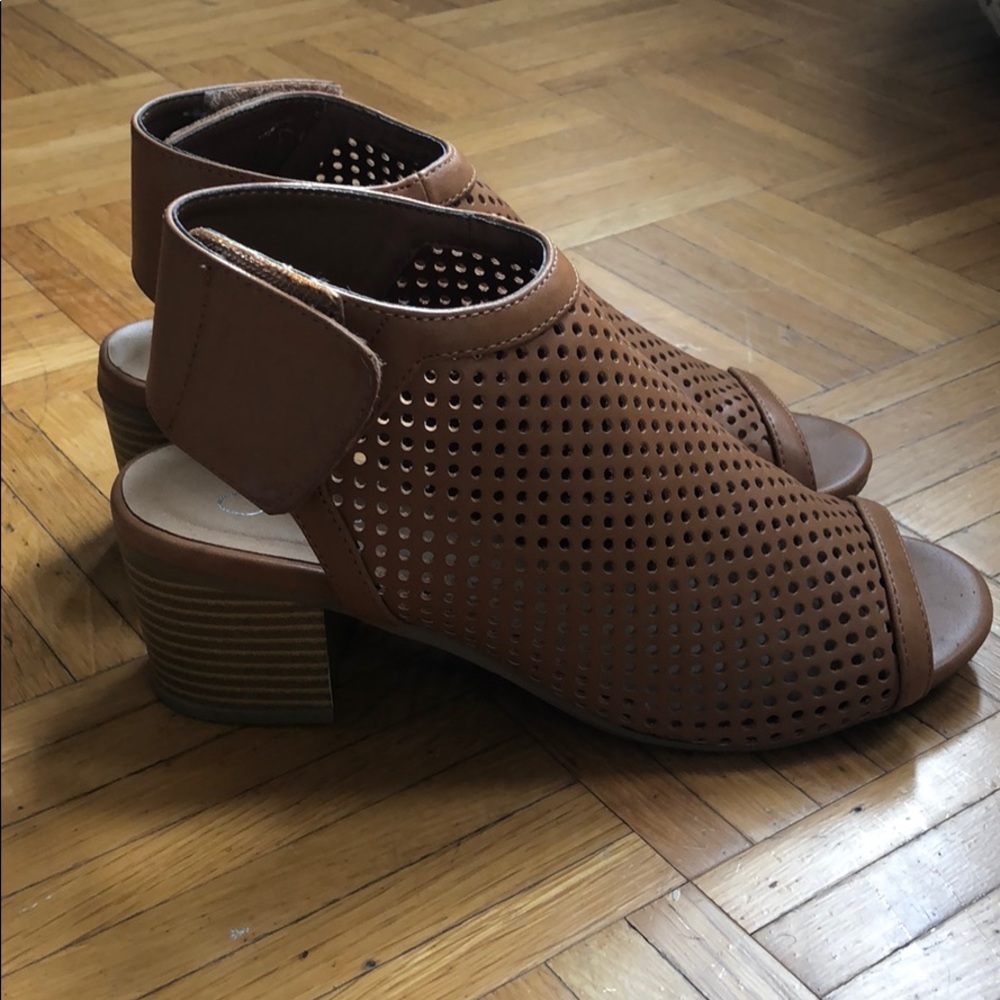 J Adams peep toe leather bootie